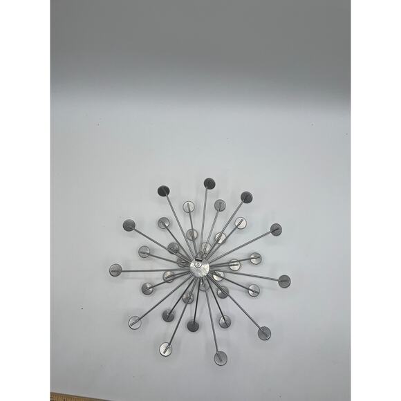 Cool Unique Silver Bursting Star Sputnik Metal Wall Sculpture Faux Rhinestone - Picture 7 of 9